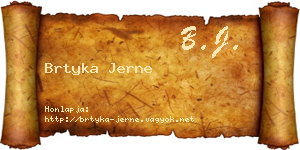 Brtyka Jerne névjegykártya